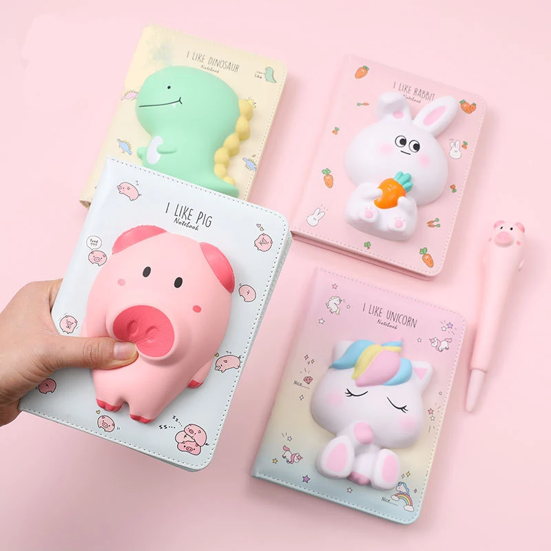 

Ручной блокнот Kawaii, креативный портативный блокнот со сбросом давления, Канцтовары для школы и офиса, детские подарки