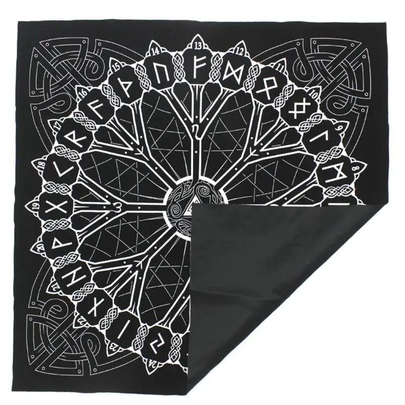 

H053 Nordic Simple Rune Origin Tree Tablecloth Divination Runic Tarot Game Tarob