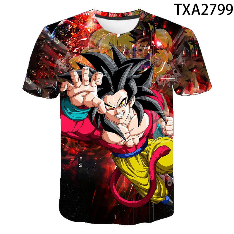 

Футболка для мальчиков и девочек, Повседневная модная уличная одежда с мультяшным аниме драконом 3D, футболка с принтом DBZ, крутые топы для му...