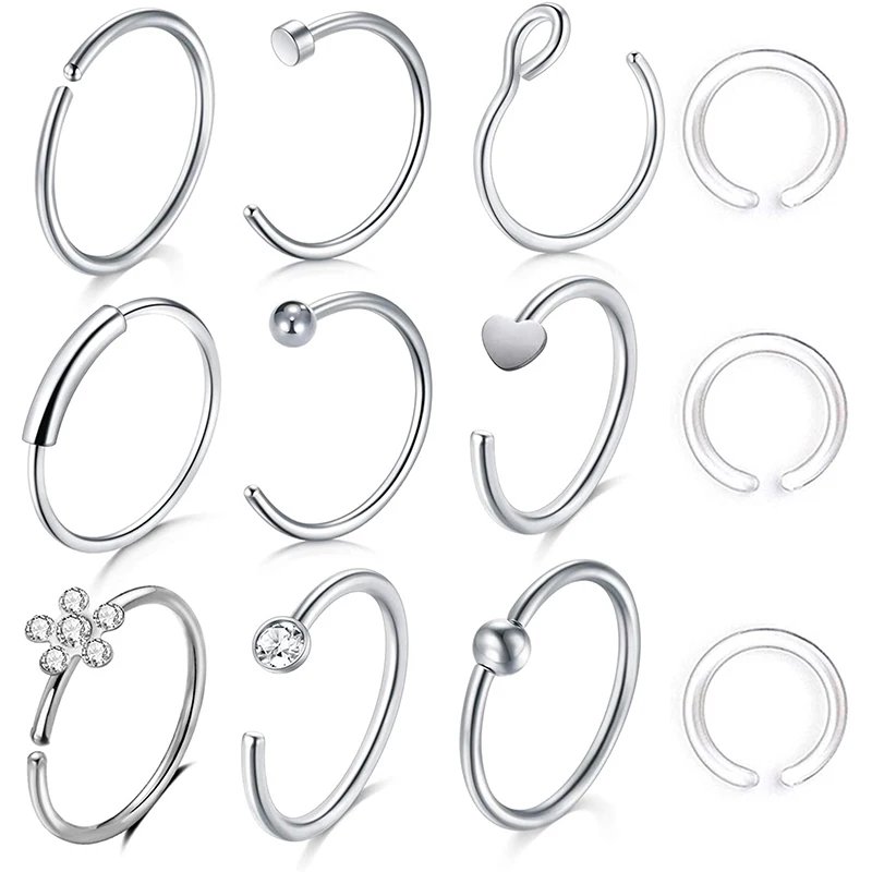 Кольцо обруч для пирсинга носа из нержавеющей стали|Украшения тела| |