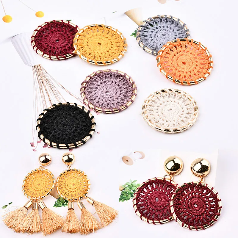 Универсальные круглые серьги в форме цветка материалы ручная работа народный