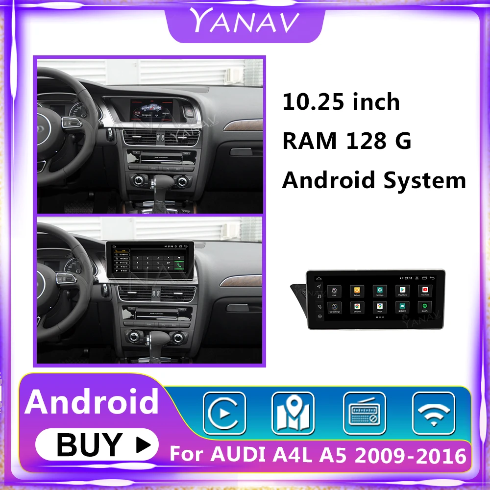 

Автомагнитола на Android для Audi A4L A5 2009-2016, низкая версия, мультимедийный DVD-плеер, автоголовное устройство, GPS-навигатор, приемник, 10,25 дюйма