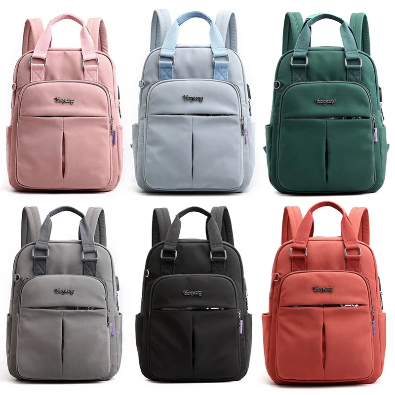 

Anti Theft USB Charge Nylon Backpack Waterproof Women School Backpacks Bagpack School Bags Teenage Girls Travel Bag