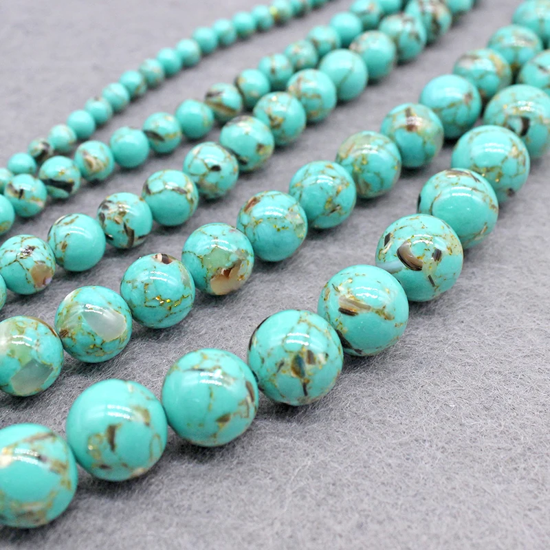 Натуральный светильник зеленый Оболочка Бирюзовый Камень Круглые бусины для