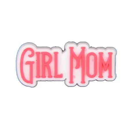 Hot Sale 1 Pcs PVC Croc Shoe Charms Girl Mom Letter Shoes Decorations Life Motto Slogan Women Wristband Accessories Friend Gift