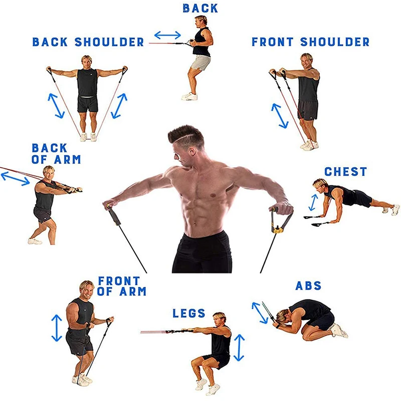 11 шт. Набор резинок для йоги фитнеса тренажерного зала Тяговая веревка резиновая