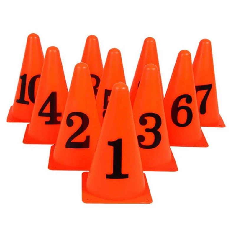 

10 Pcs 9 Inch Football Training Cones Sport Training Agility Marker Cone with Numbers for Soccer Indoor Outdoor Activity