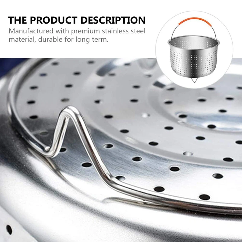 

Stainless Steel Steaming Basket Scalding-Proof Steaming Cage Multi-Functional Fruit Cleaning Basket