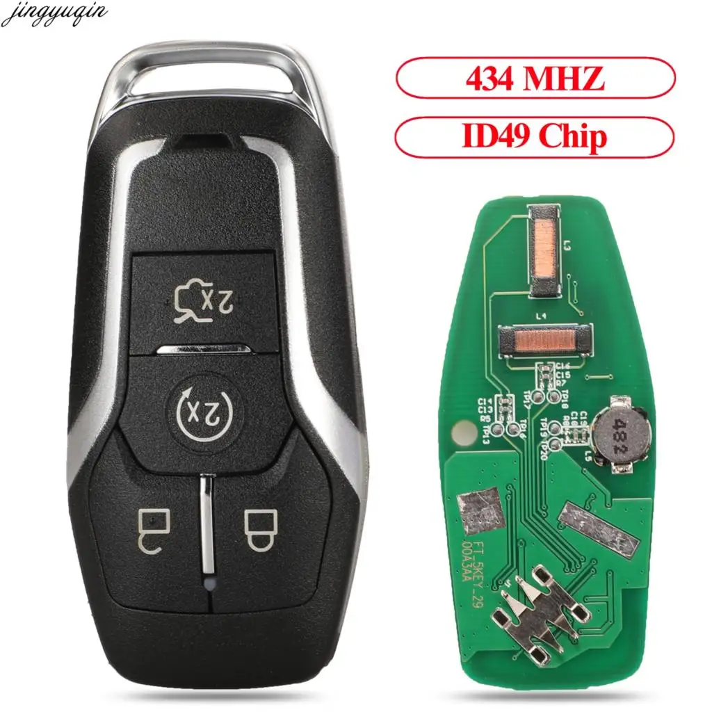 

Jingyuqin Keyless-Go Smart Car Key Fob 434/868/902MHZ ID49 For Ford Edge Focus Fusion Mondeo Explorer Mustang Kuka S-Max Galaxy