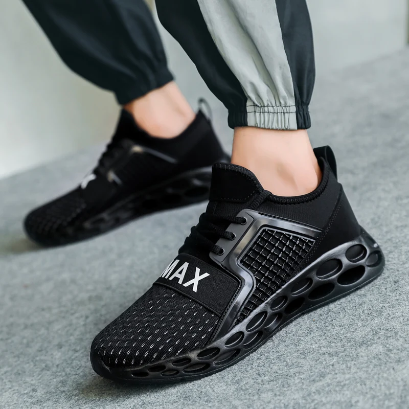 

2020 Casual Shoes Man Mesh Breathable Comfortable Black Men's Sneakers Fashion Outdoor Air Cushion Male Shoes Zapatos Casuales