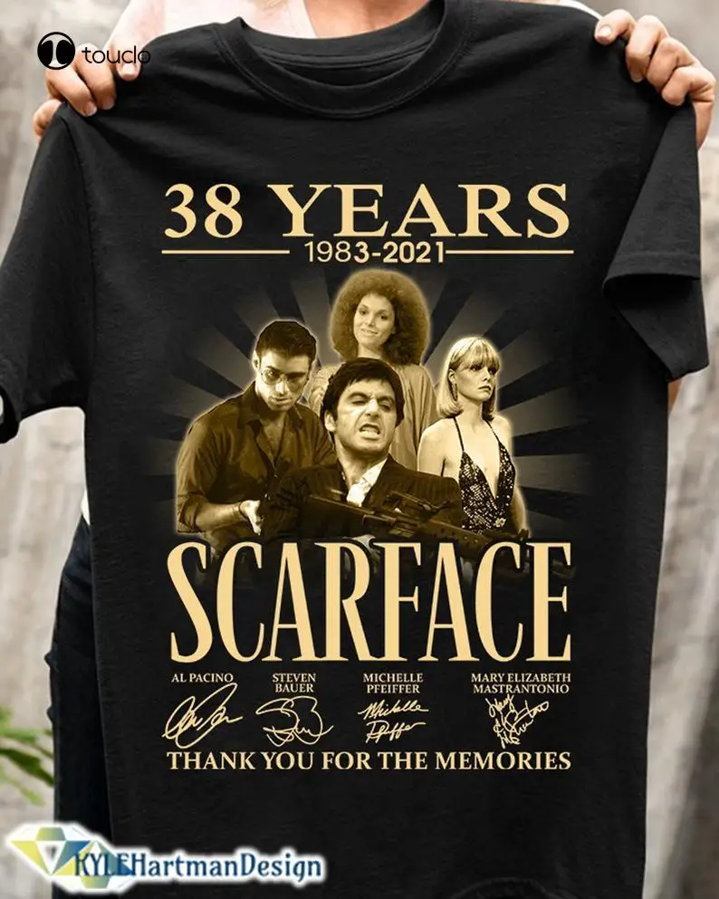 

Рубашка с надписью Scarface 38 лет 1983-2021 спасибо за воспоминания