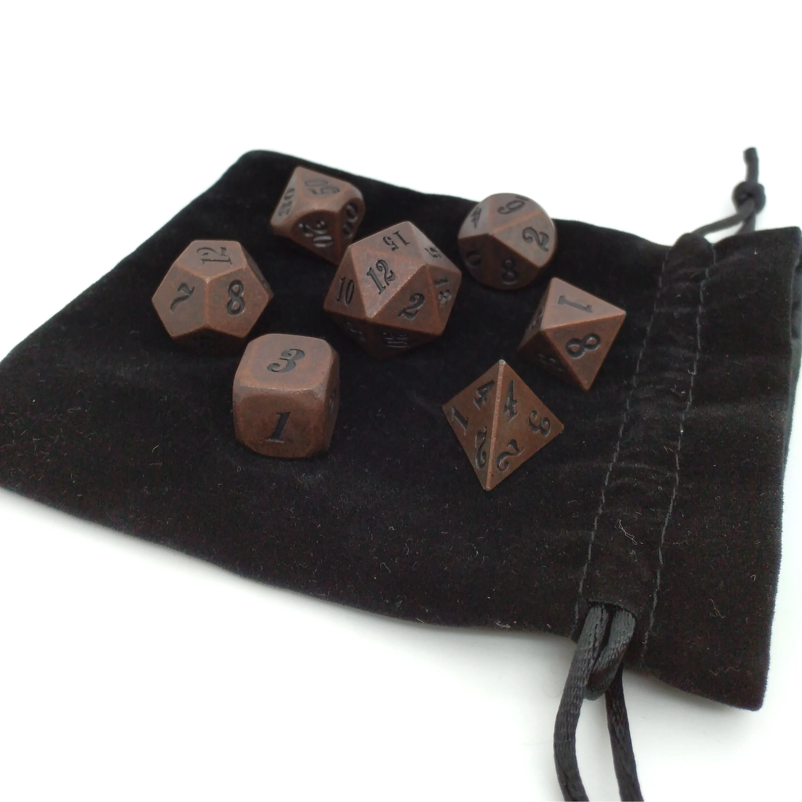 TITAN металлические игральные кости DnD комплект (старый Медь Цвет 7) кисть для бровей
