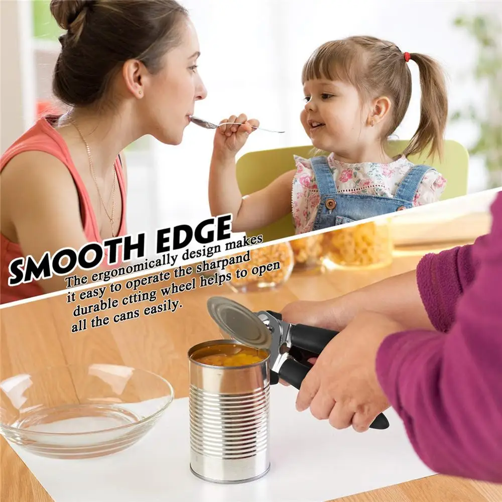

High Quality Stainless Steel Cans Opener, Professional Ergonomic Manual Can Opener Side Cut Manual Can Opener
