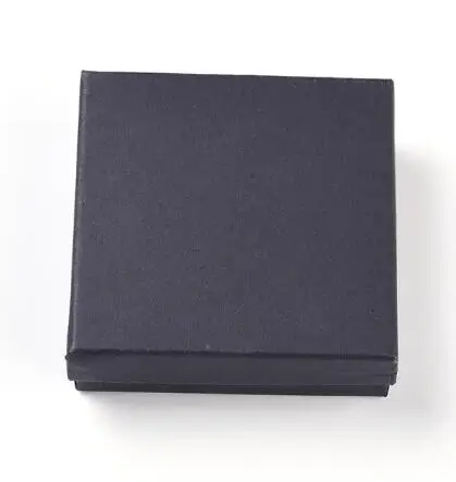 24 шт Черный квадрат картонные коробки ювелирных изделий для серьги браслет