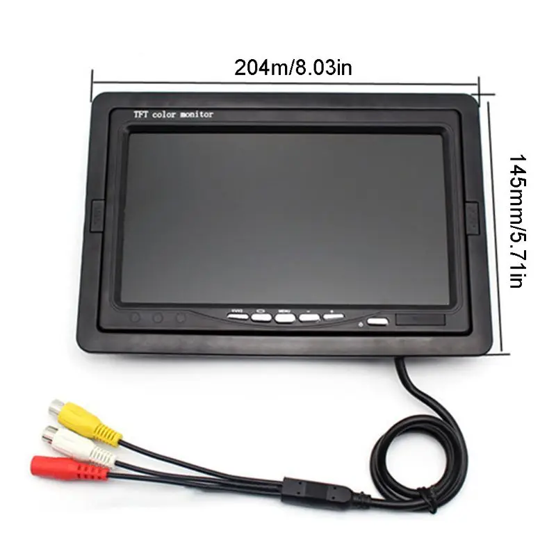 

7" TFT Color Screen LCD Digital Monitor Backup Reverse Camera Car Rear View DVD Video Recorder