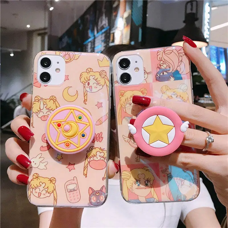 Sailor Moon японский аниме Luna кошка держатель звезда розовый чехол для телефона iPhone 11