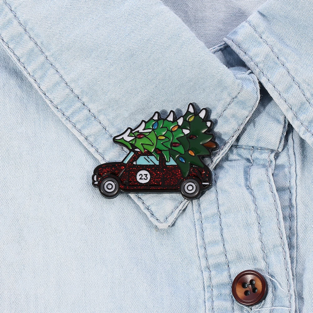 Брошь в виде рождественской елки для переноски автомобиля брошь из денима