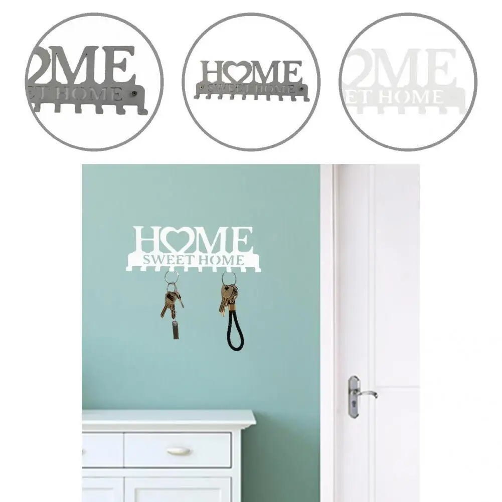 

Настенный Железный держатель для ключей, 4 крючка, органайзер для автомобильных ключей, пальто, шляпы, подвесная стойка, милый домашний деко...