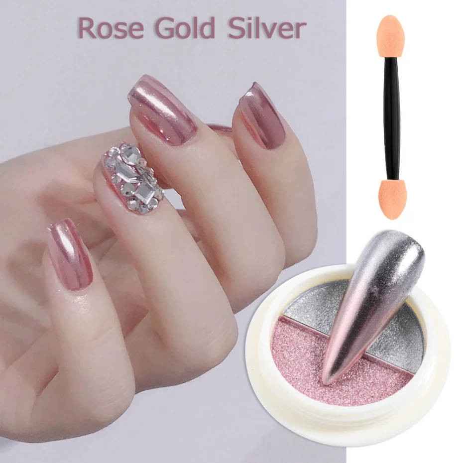 1 коробка твердый волшебный зеркальный порошок Бронзовый Золотой Блеск для