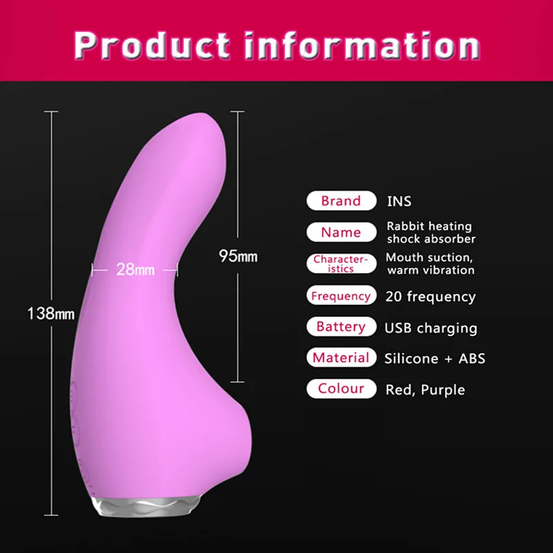 Вибратор сосущий с подогревом вибраторы кролика Стимулятор точки G клитора USB