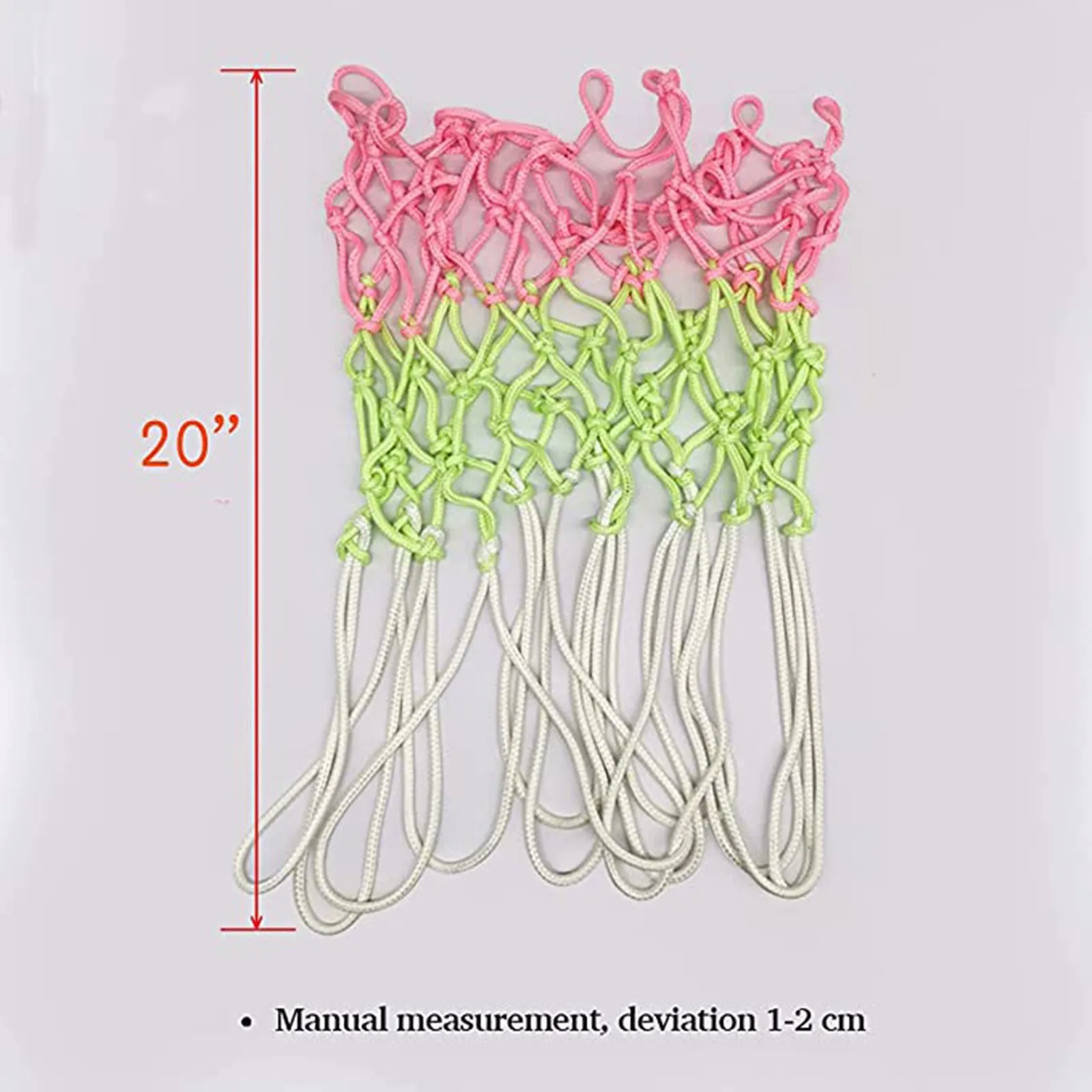 

1pc 12 Buckles Braided Nylon Glowing Light Luminous Basketball Net Night Kids Beginner Outdoor Indoor Training Sports Supplies