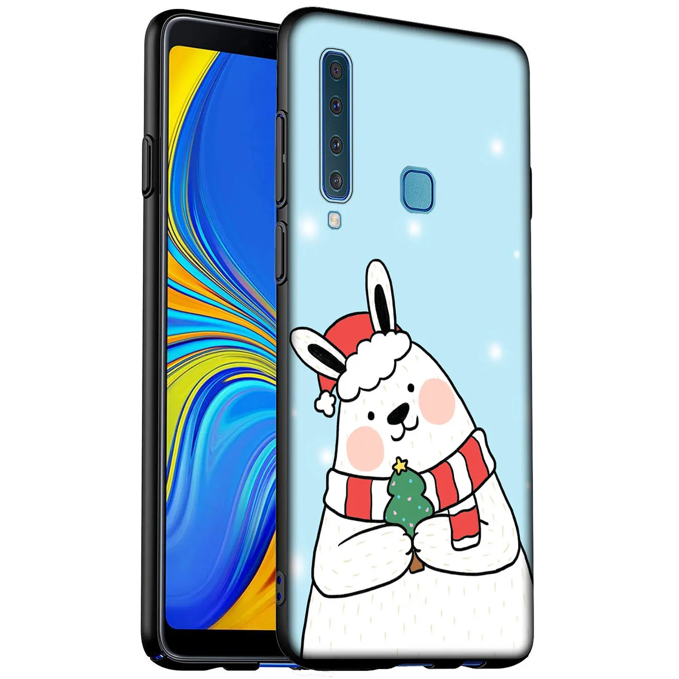 Задний фон с веселой рождественской елкой Мягкий силиконовый чехол для телефона