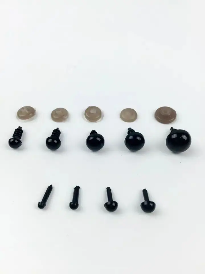 

80pcs 5/8/10/12mm plastic handicraft safety eye mask with washer soft toy snap button, used for bear, doll, sewing
