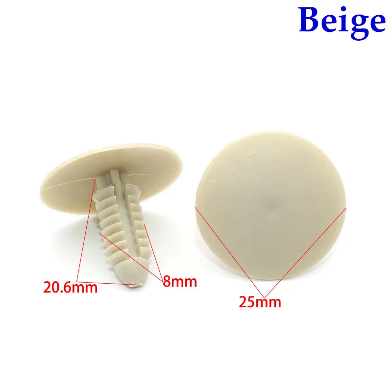Пластиковые заклепки с отверстием 7 мм бежевые серые черные универсальные