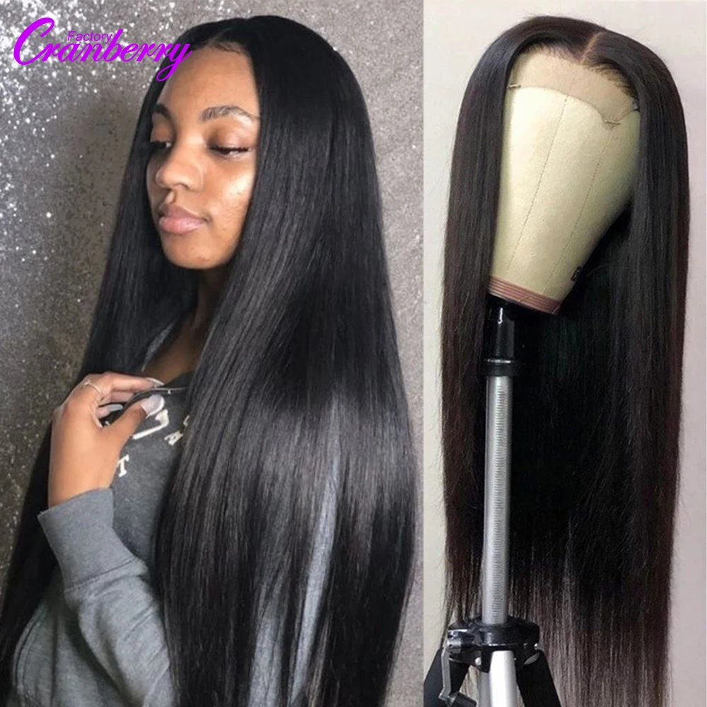 

Cranberry Hair Bone Straight Hair Closure Wig Remy Brazilian Lace Closure Wig Human Hair Wigs For Black Women Prelucked Hairline