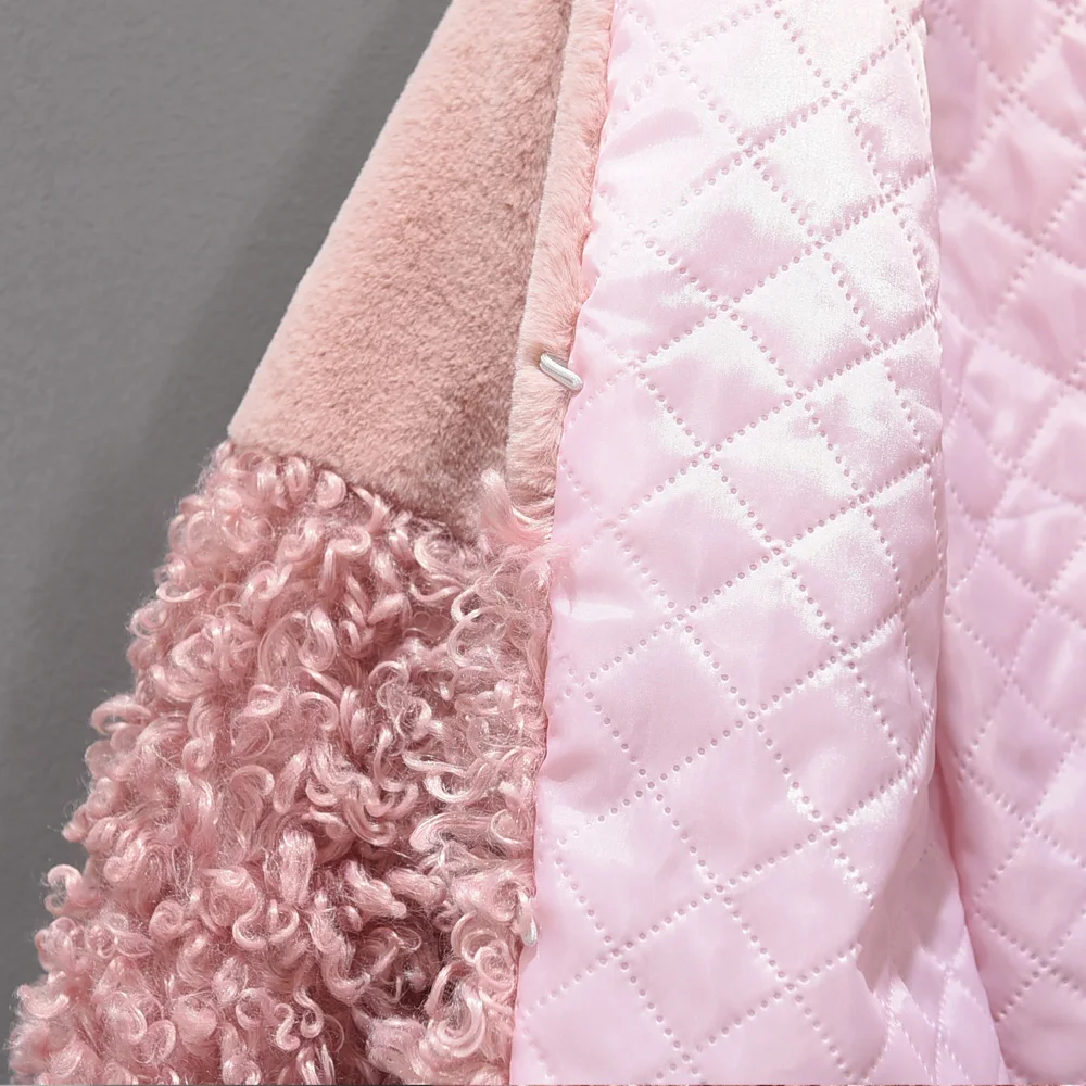 Новинка зимнее меховое пальто для девочек толстые теплые куртки маленьких с искусственным мехом парка