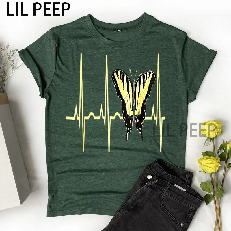 

Tiger Swallowtail 2021 Tee Shirt Women Large Size Clothes T-Shirt Printed Cartoon TShirt Fashion Short Sleeve Korean Fashion 90s