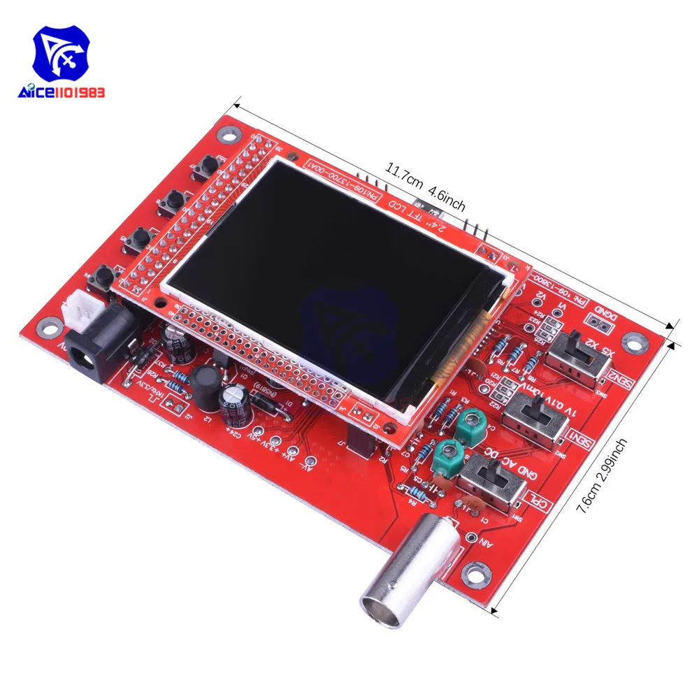 Diymore Полностью Собранный цифровой осциллограф SMD 2," TFT lcd 1Msps 12 бит чипы аллигатора зонд для Arduino DSO138 осциллограф