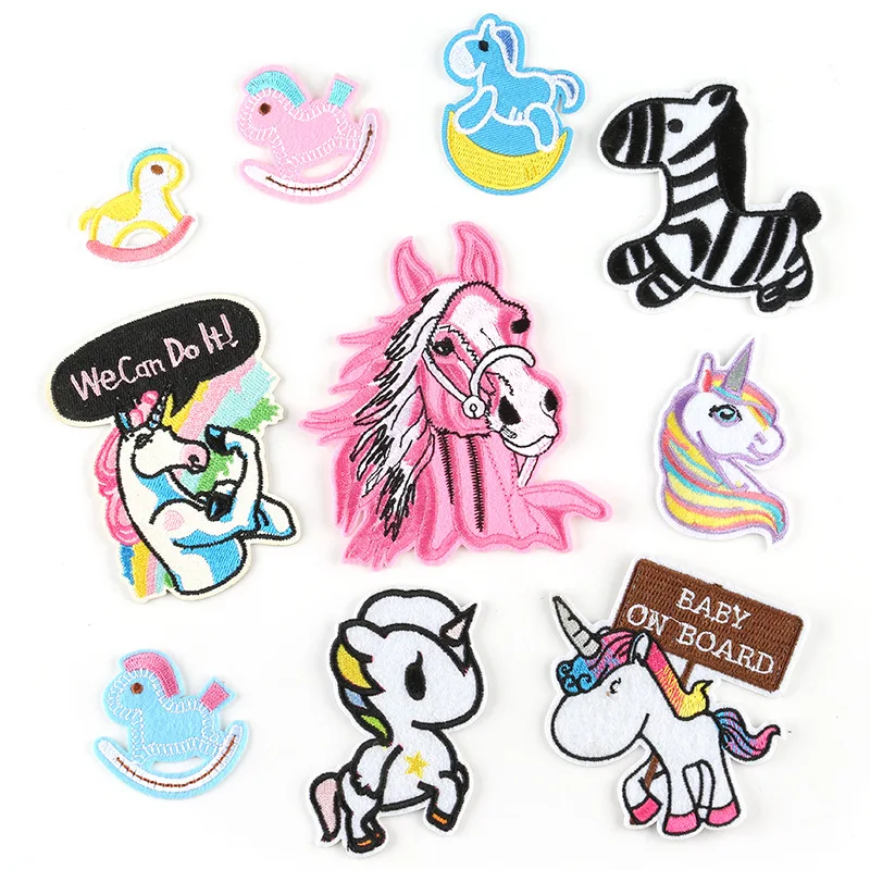 

2021 New Computer Embroidered Patch Animal Unicorn Cartoon Patch Stickers Clothing Accessories Shoes and Hats Bag