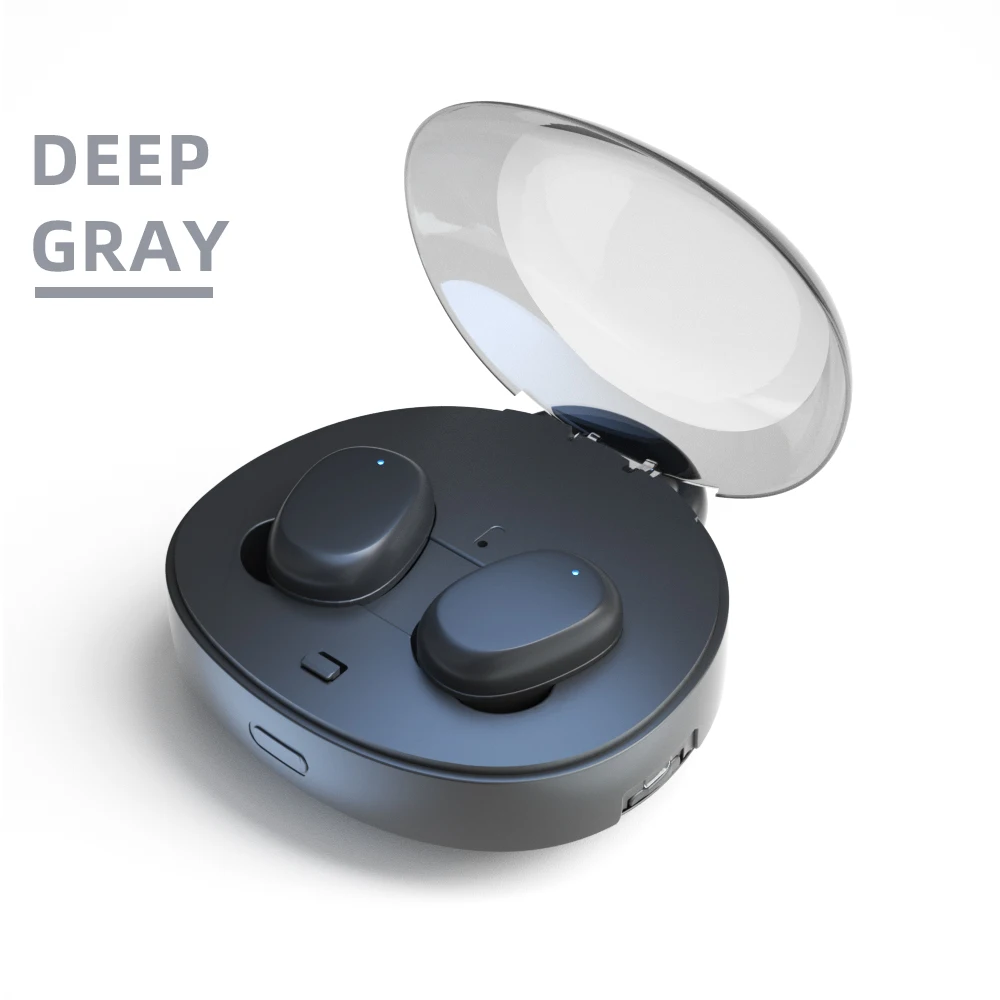 Dark Gray Bear-900mA GVANCA I-10 TWS Fingerprint Touch 5,0 Bluetooth наушники беспроводные наушники HD стерео наушники умные наушники с шумоподавлением - Цвет: Dark Gray Bear-900mA
