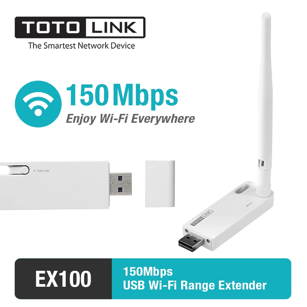 TOTOLINK EX100 150 Мбит/с USB Wi-Fi расширитель диапазона с стабильной 4dBi антенной, беспроводной Wi-Fi ретранслятор простая настройка по смартфону