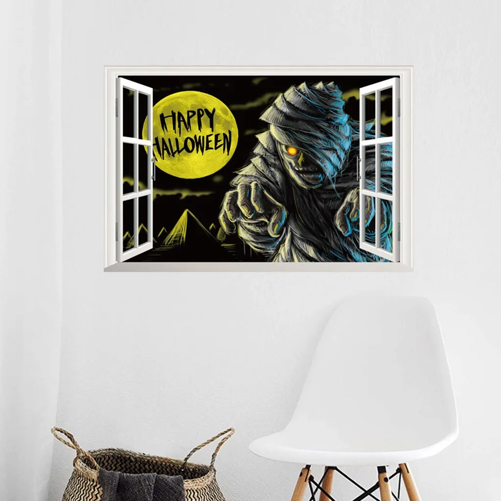 3D наклейки на стену с рисунком Счастливого Хэллоуина призрак страшная Съемная