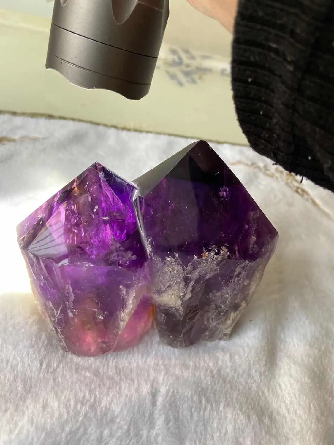1.09kg RARE !!! AAA+Natural Brazil Amethyst Quartz Crystal Double Points Specimen Polished Reiki Healing | Дом и сад