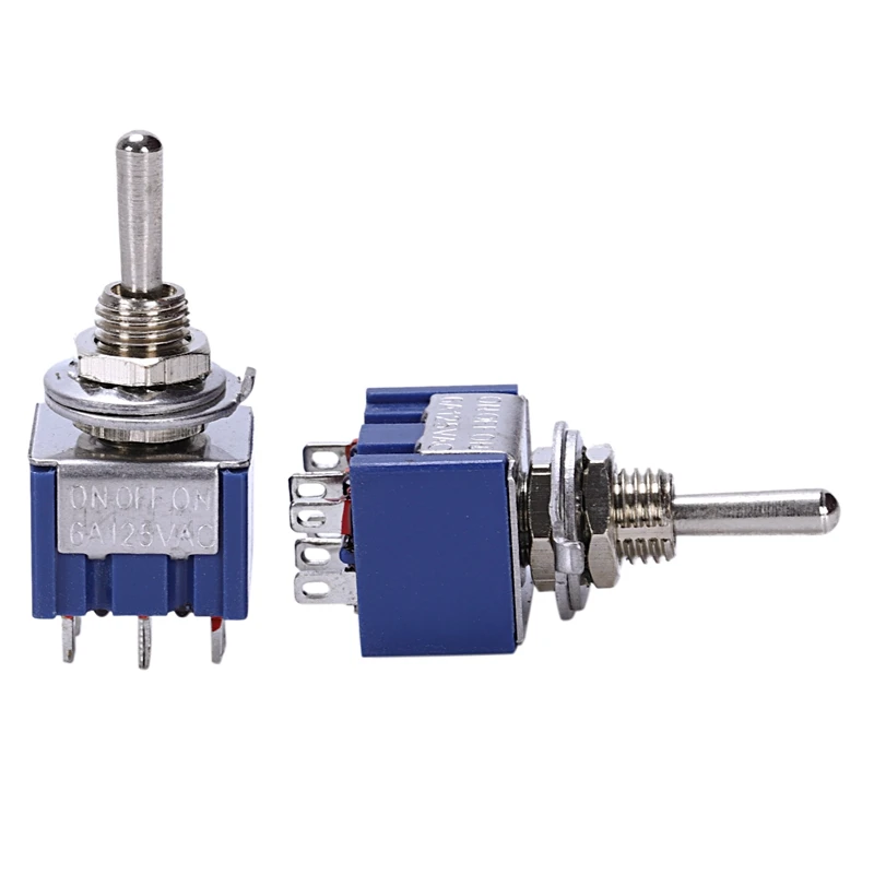 AC 125V 6A 6 контактный переходник с внутренней Spdt вкл/выкл/на 3 сторонний выход мини