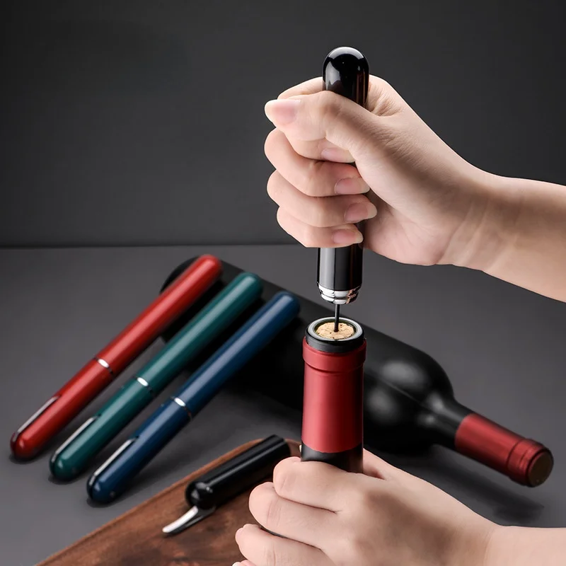 

2021 New Enhanced Air Pump Wine Bottle Opener Stainless Steel Pin Cork Remover Pneumatic Corkscrew Kitchen Tool Bar Accessories