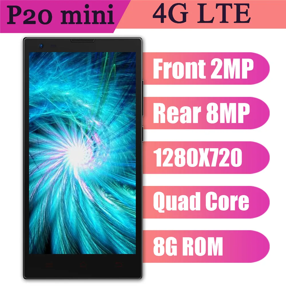 P20 мини смартфоны дешевые celulares четырехъядерный 1G ram + 8G rom 4G LTE 8MP камера android