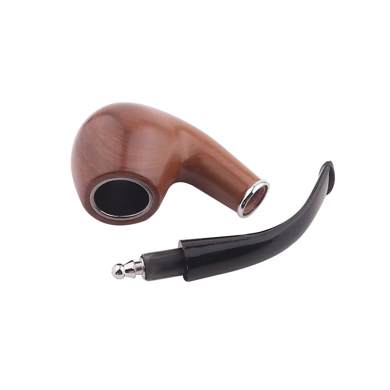 

1pc Wood Grain Resin Tobacco Pipes Chimney Filter Long Smoking Pipes Cigar Smoke Mouthpiece for Smoker