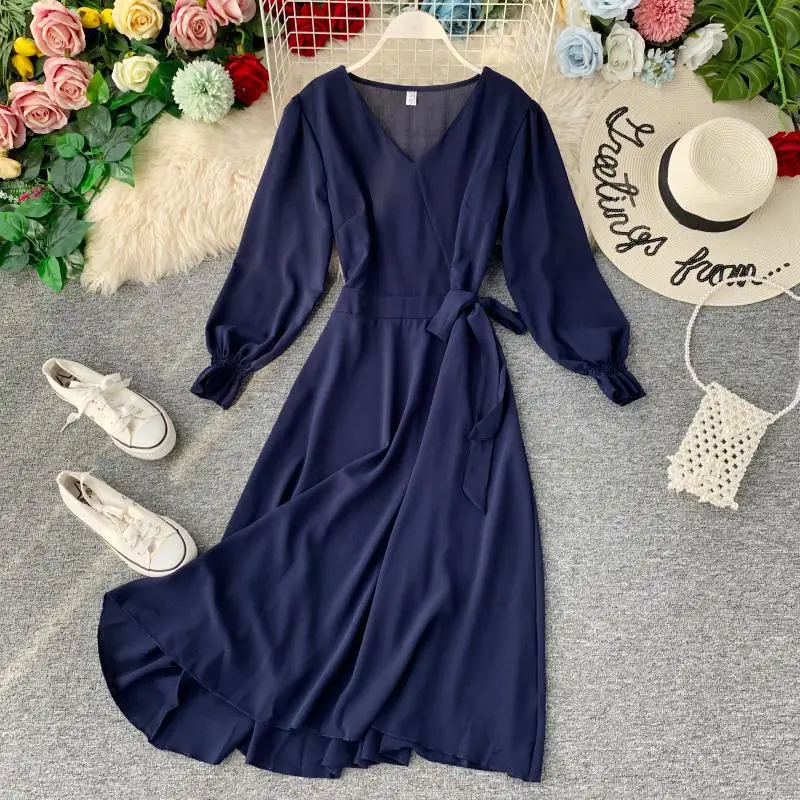 Платье макси с длинным рукавом Vestidos 2019 новое осенне-зимнее женское платье