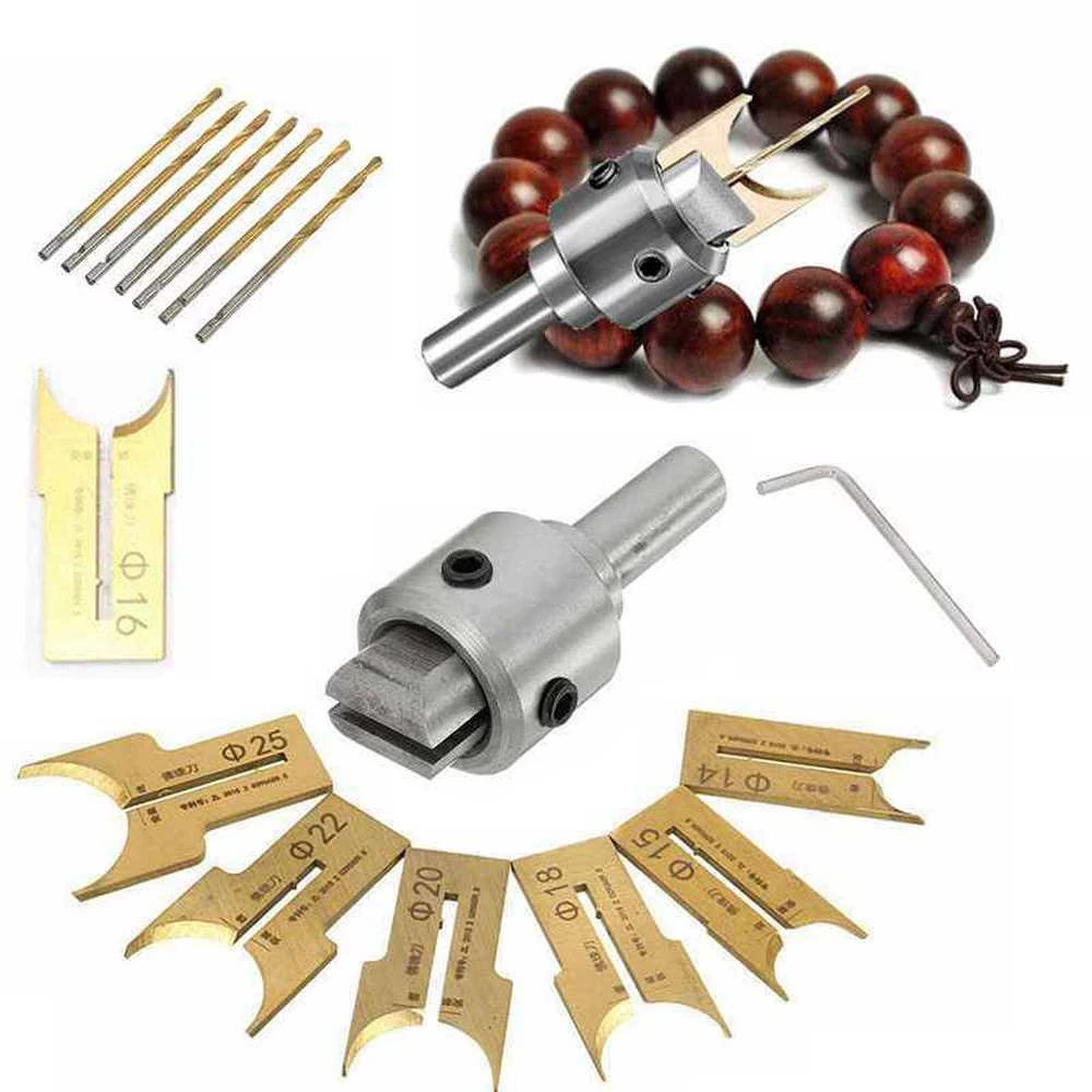 

Premium Beads Drill Bit Wooden Bead Maker Carbide Ball Blade Woodworking Milling Cutter Molding Tool Beads Router Drills Bit Set