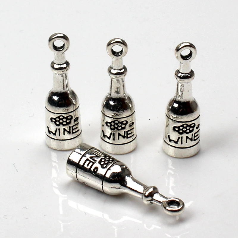 6 шт. 27*8*8 мм винная бутылка полые антикварные подвески винтажные тибетские