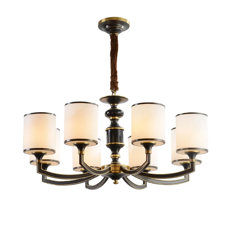 

New Chinese style all-copper natural jade dining room bedroom living room retro lighting Chinese style atmospheric lamps