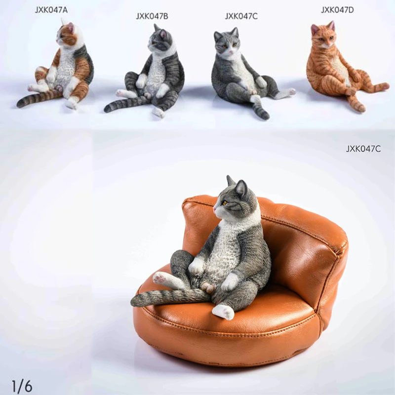 

1/6 JXK047, серия «ленивая кошка», китайский сад, кошка 2,0 с диваном, полимерное домашнее животное