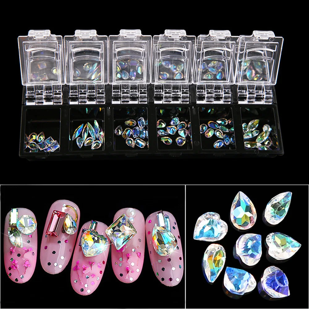 

Mixed Nail Art Transparent Shaped Rhinestone Drops Jewelry Nail Jewelry Nail Decor Accessories