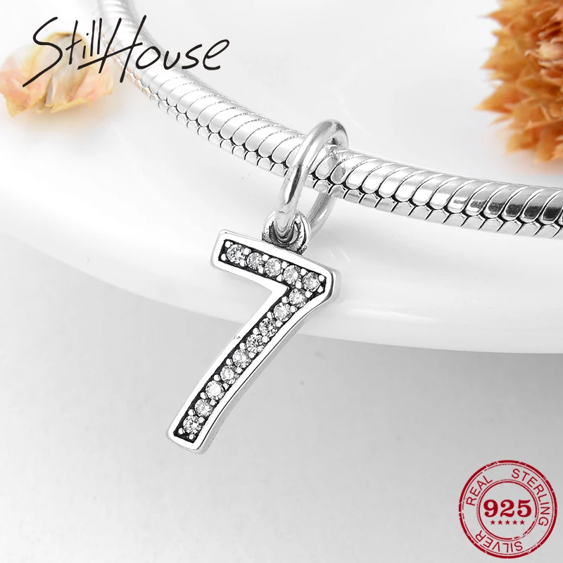 2019 модные 925 стерлингового серебра счастливый номер 7 бусины для изготовления