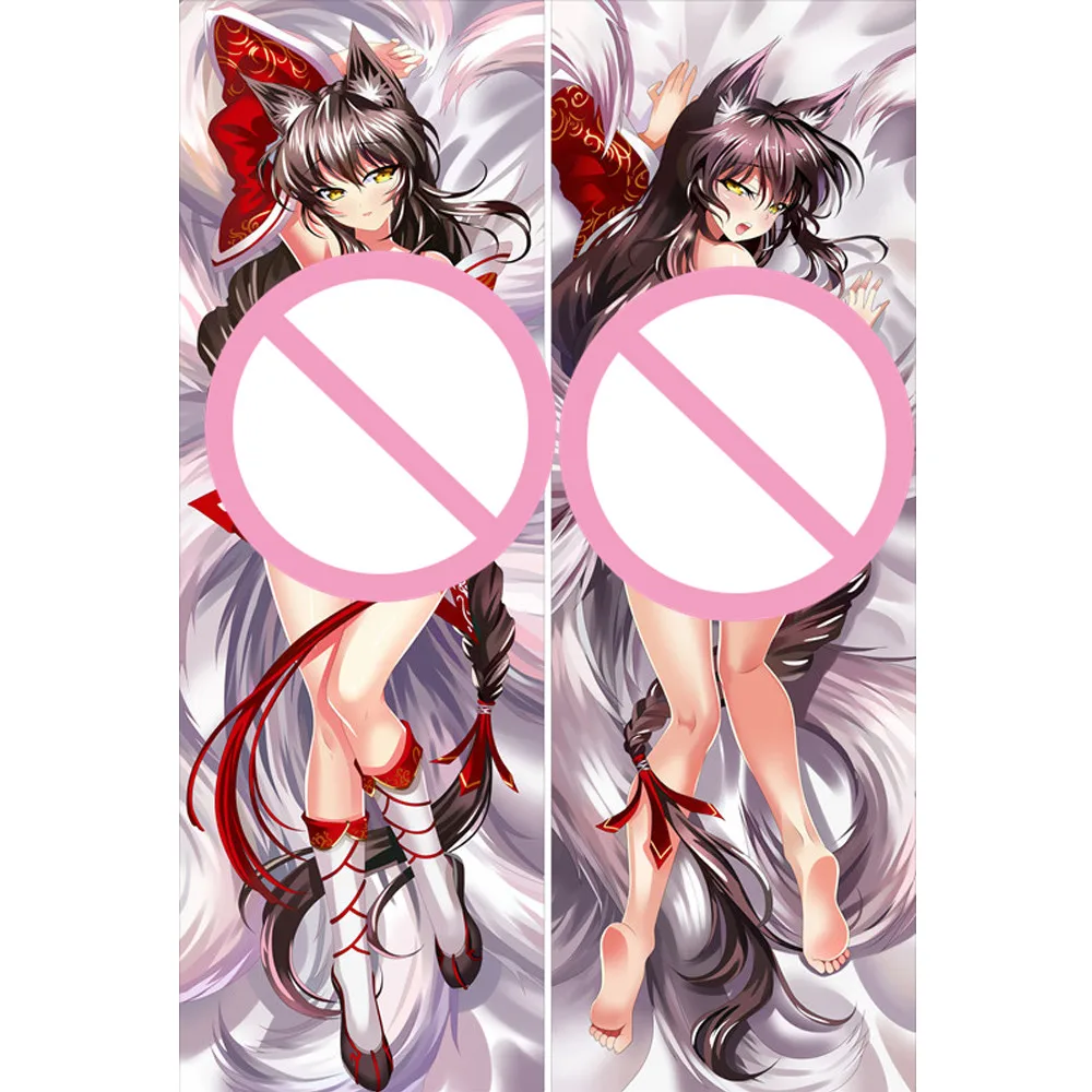 Funda de almohada para el cuerpo, funda de almohada con estampado popular de personajes de anime, chica Sexy ahri y Sona Buvelle, novedad de 2017-0