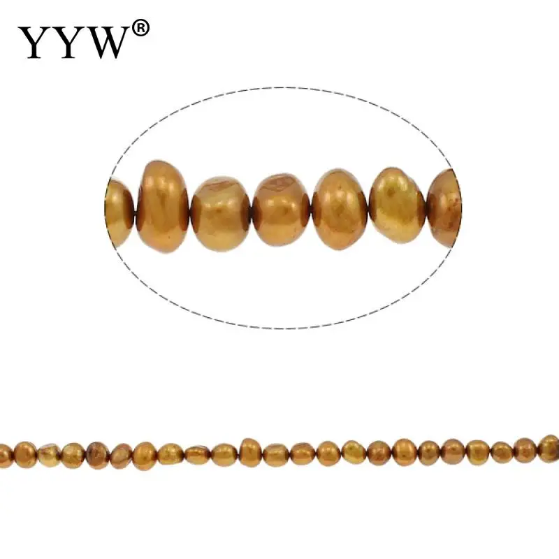 

Golden Yellow 8-9mm Cultured Potato Freshwater Pearl Beads 0.8mm Hole 15Inch Strand for DIY Bracelet Necklace Jewelry Making